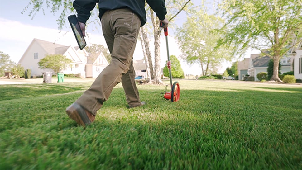 lawn measuring for drainage and irrigation