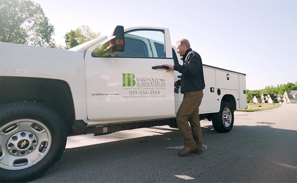 Barefoot Lawn Care truck