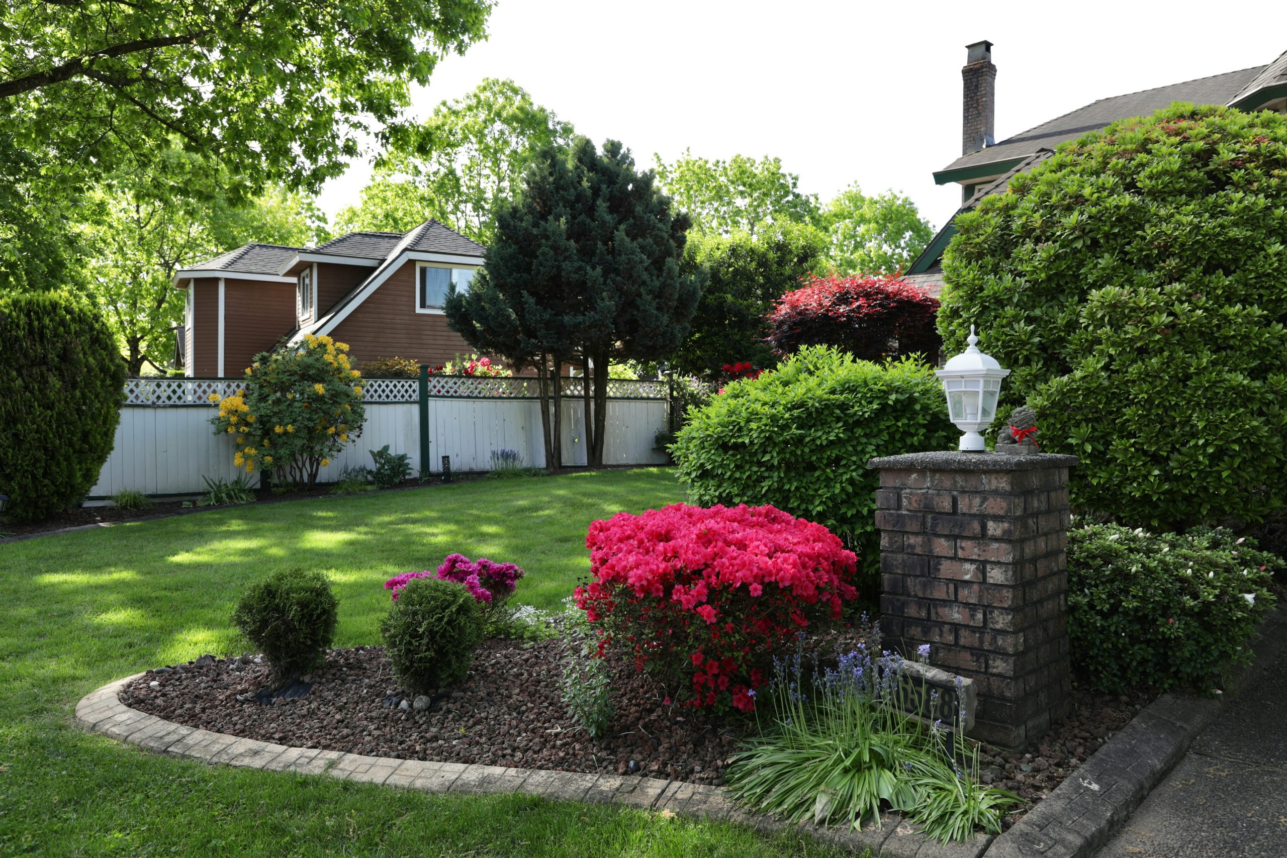 Lawn with nice landscaping